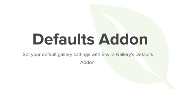 Envira Gallery Defaults Add-On