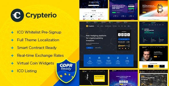 Crypterio - ICO Landing Page and Cryptocurrency WordPress Theme